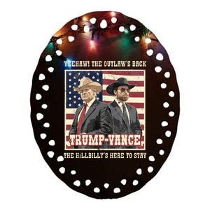 Trump Vance 2024 Outlaw Hillbily Won Inauguration Ceramic Oval Ornament