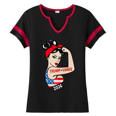 Trump Vance 2024 Vp Vice President America Election Women Ladies Halftime Notch Neck Tee