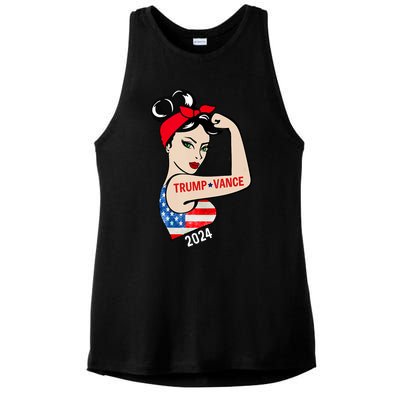 Trump Vance 2024 Vp Vice President America Election Women Ladies PosiCharge Tri-Blend Wicking Tank