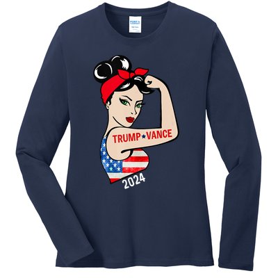 Trump Vance 2024 Vp Vice President America Election Women Ladies Long Sleeve Shirt