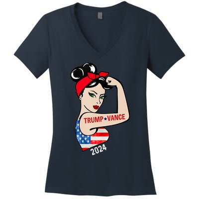 Trump Vance 2024 Vp Vice President America Election Women Women's V-Neck T-Shirt