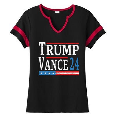 Trump Vance 2024 President Trump Supporter Reelection Ladies Halftime Notch Neck Tee