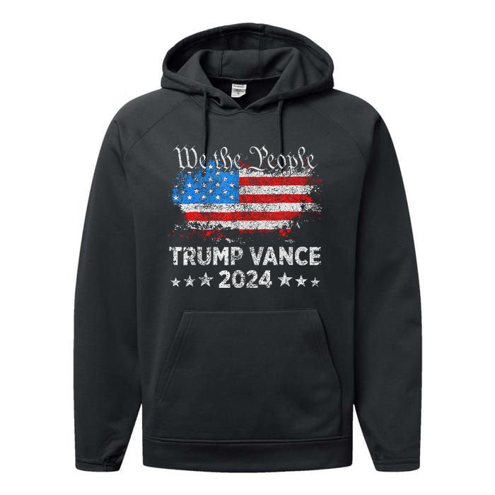 Trump Vance 2024 President Trump Supporter Reelection Performance Fleece Hoodie