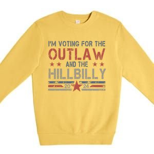 Trump Vance 2024 Donald Trump Jd Vance Outlaw Hillbilly Premium Crewneck Sweatshirt