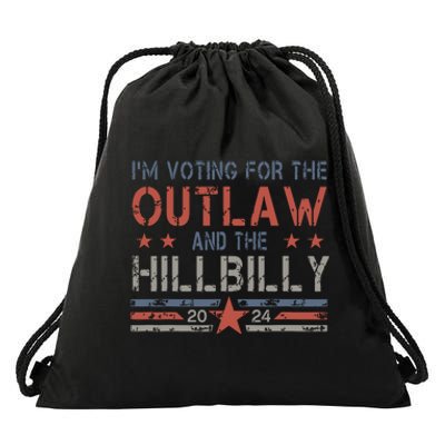 Trump Vance 2024 Donald Trump Jd Vance Outlaw Hillbilly Drawstring Bag