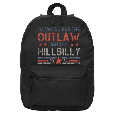 Trump Vance 2024 Donald Trump Jd Vance Outlaw Hillbilly 16 in Basic Backpack