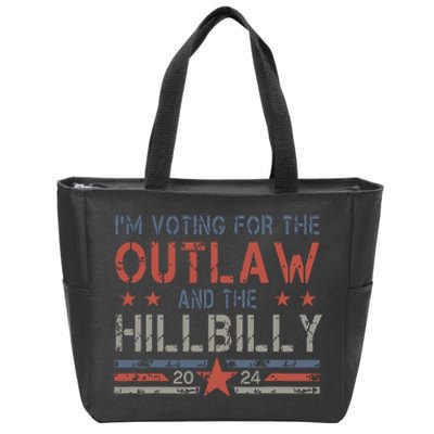 Trump Vance 2024 Donald Trump Jd Vance Outlaw Hillbilly Zip Tote Bag