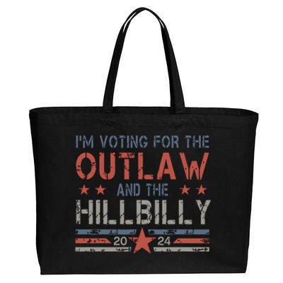 Trump Vance 2024 Donald Trump Jd Vance Outlaw Hillbilly Cotton Canvas Jumbo Tote