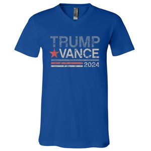 Trump Vance 2024 Retro Stripe Trump Jd Vance Gift V-Neck T-Shirt