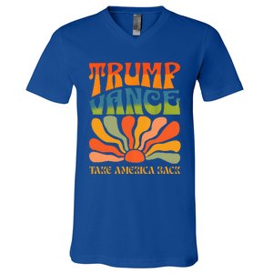 Trump Vance 2024 Donald Trump J.D. Vance Take America Back V-Neck T-Shirt