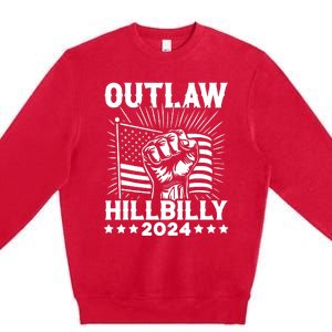 Trump Vance 2024 Donald Trump J.D. Vance Outlaw Hillbilly Premium Crewneck Sweatshirt