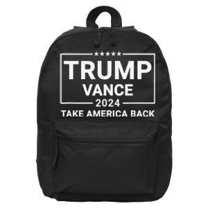 Trump Vance 2024 Take America Back 16 in Basic Backpack