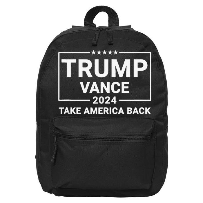 Trump Vance 2024 Take America Back 16 in Basic Backpack