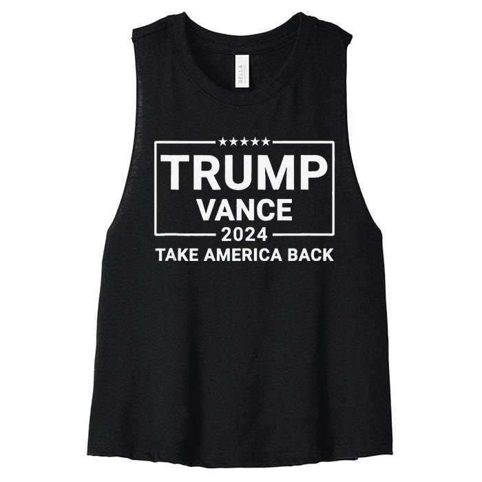 Trump Vance 2024 Take America Back Women's Racerback Cropped Tank