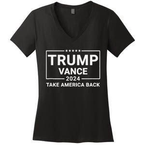 Trump Vance 2024 Take America Back Women's V-Neck T-Shirt