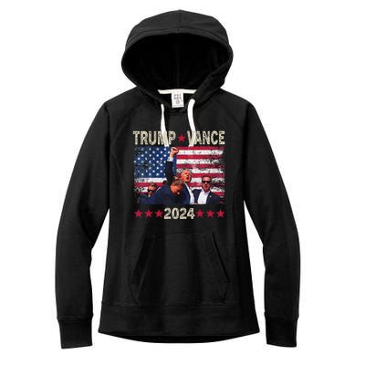 Trump Vance 2024 President Trump Supporter Re Election Women's Fleece Hoodie