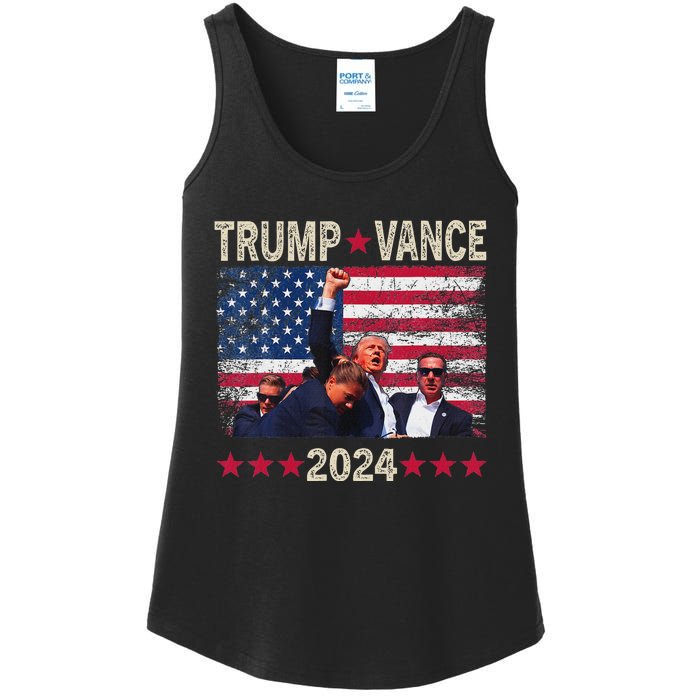 Trump Vance 2024 President Trump Supporter Re Election Ladies Essential Tank