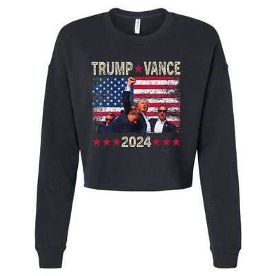 Trump Vance 2024 President Trump Supporter Re Election Cropped Pullover Crew