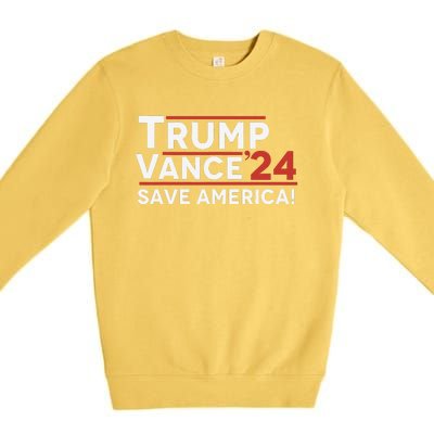 Trump Vance 2024 Save America Premium Crewneck Sweatshirt