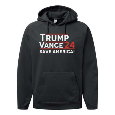 Trump Vance 2024 Save America Performance Fleece Hoodie