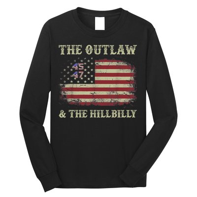 Trump Vance 2024 Donald Trump J.D. Vance Outlaw & Hillbilly Long Sleeve Shirt