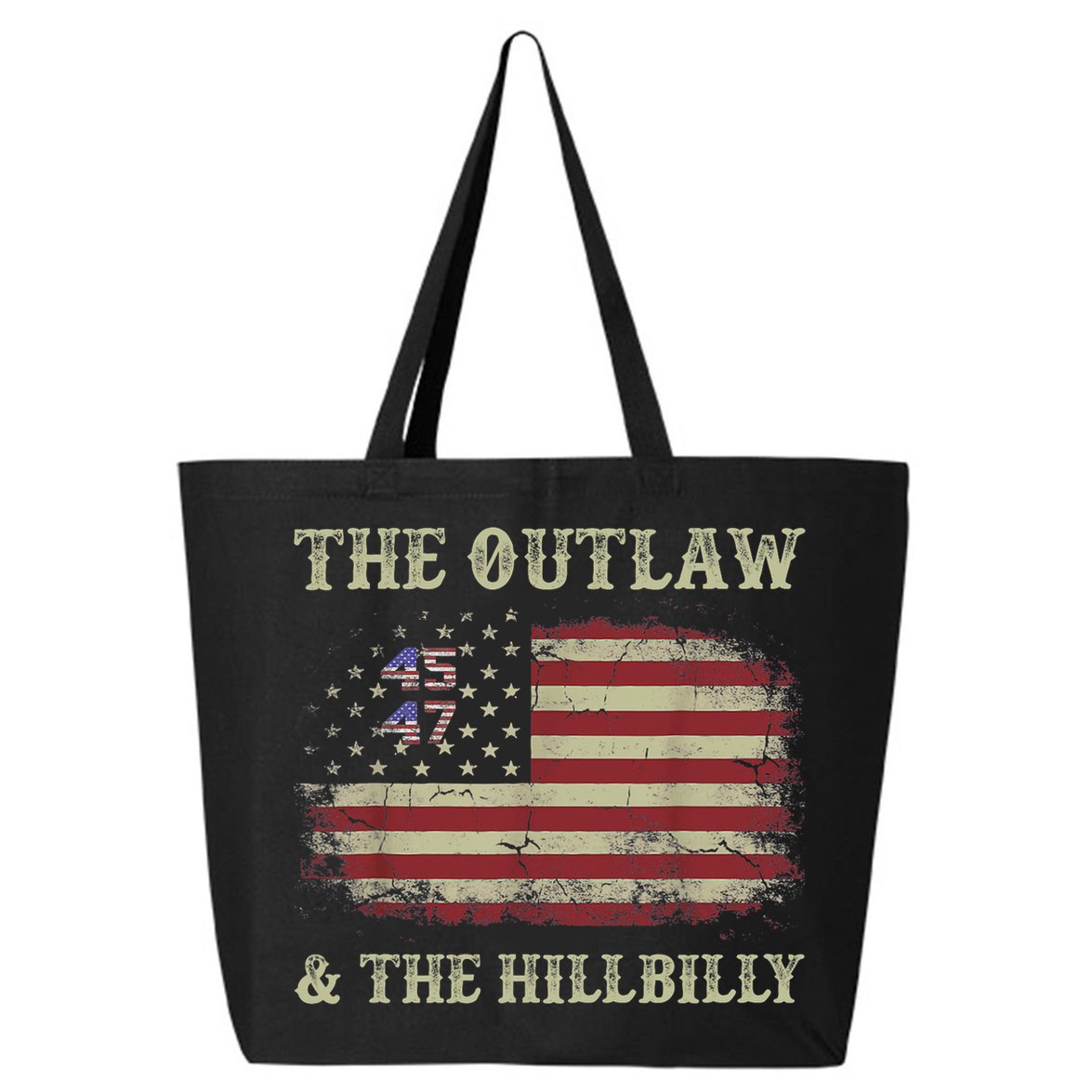 Trump Vance 2024 Donald Trump J.D. Vance Outlaw & Hillbilly 25L Jumbo Tote