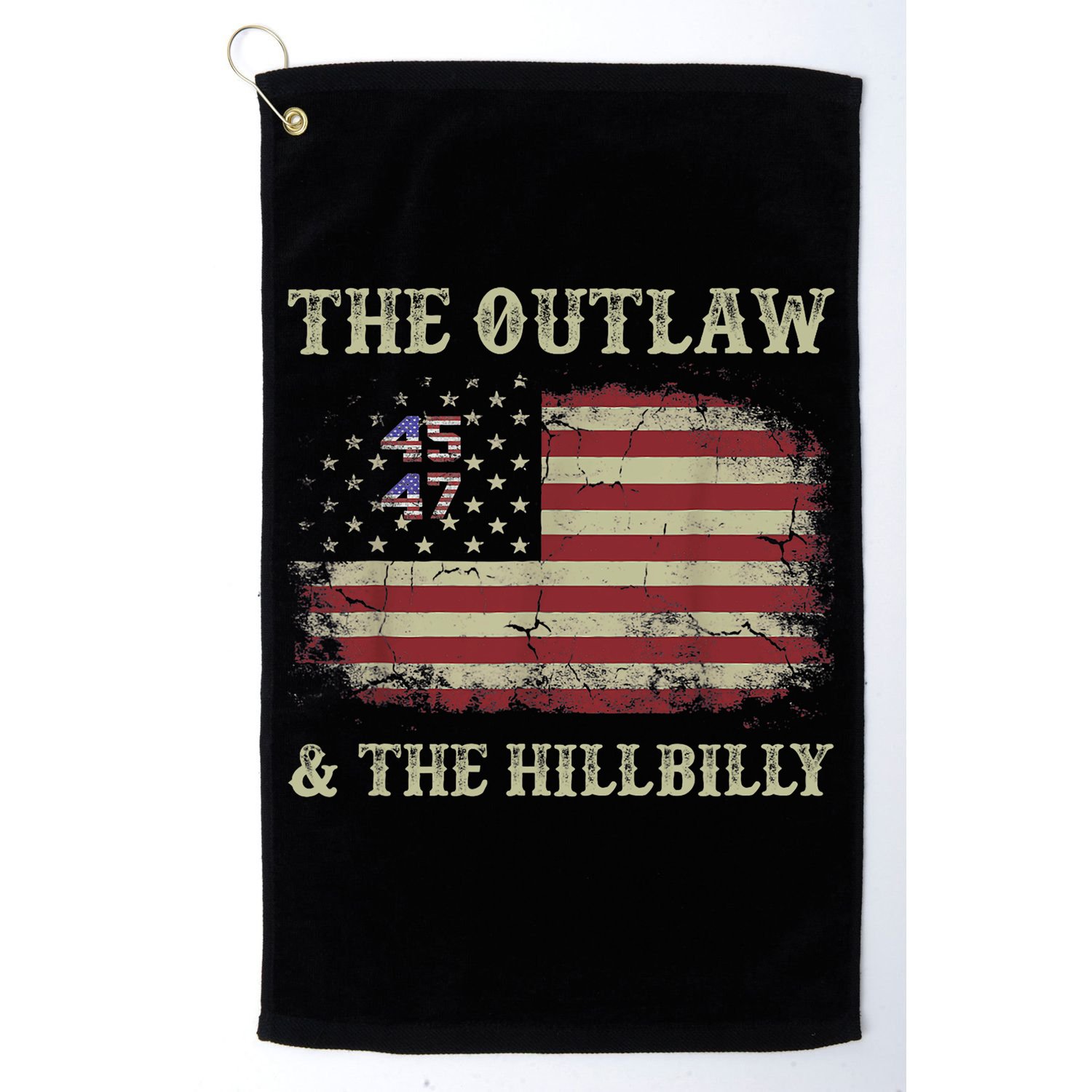 Trump Vance 2024 Donald Trump J.D. Vance Outlaw & Hillbilly Golf Towel