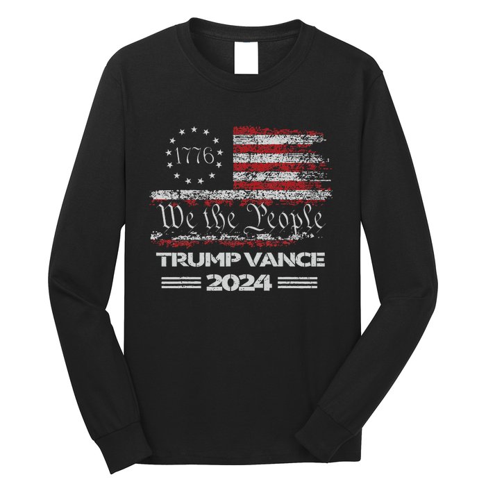 Trump Vance 2024 Us Flag We The People Republican President Long Sleeve Shirt