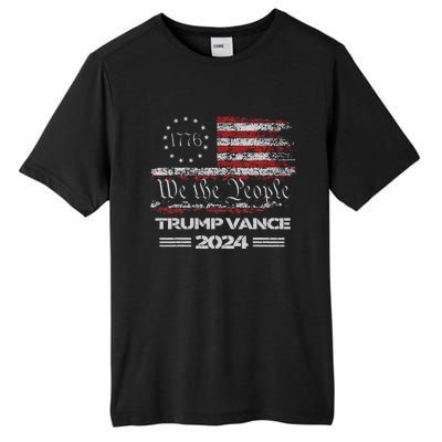 Trump Vance 2024 Us Flag We The People Republican President Tall Fusion ChromaSoft Performance T-Shirt