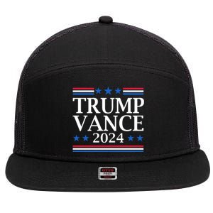 Trump Vance 2024 7 Panel Mesh Trucker Snapback Hat