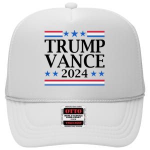 Trump Vance 2024 High Crown Mesh Back Trucker Hat