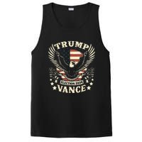 Trump Vance 2024 Vote Trump Retro Vintage Usa Flag Patriotic PosiCharge Competitor Tank