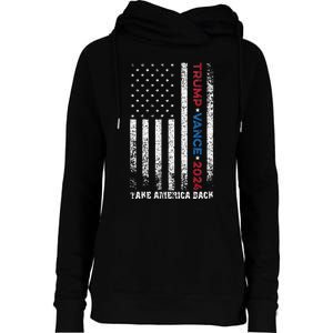 Trump Vance 2024 Take America Back Usa Flag Womens Funnel Neck Pullover Hood