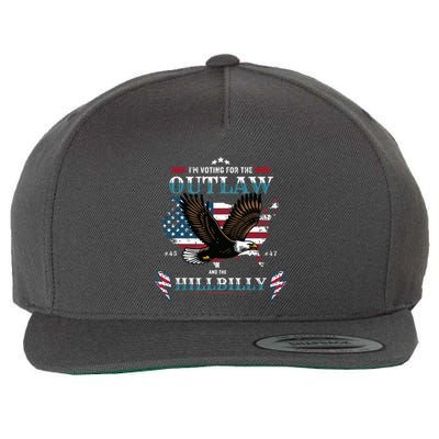 Trump Vance 2024 Donald Trump Jd Vance Outlaw Hillbilly Wool Snapback Cap