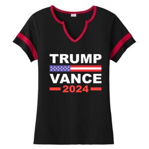 Trump Vance 2024 For President Vp Usa Election Patriotic Ladies Halftime Notch Neck Tee