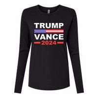 Trump Vance 2024 For President Vp Usa Election Patriotic Womens Cotton Relaxed Long Sleeve T-Shirt