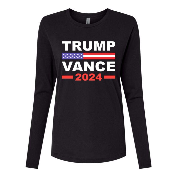 Trump Vance 2024 For President Vp Usa Election Patriotic Womens Cotton Relaxed Long Sleeve T-Shirt