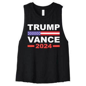 Trump Vance 2024 For President Vp Usa Election Patriotic Women's Racerback Cropped Tank