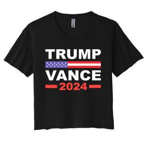 Trump Vance 2024 For President Vp Usa Election Patriotic Women's Crop Top Tee