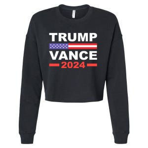 Trump Vance 2024 For President Vp Usa Election Patriotic Cropped Pullover Crew