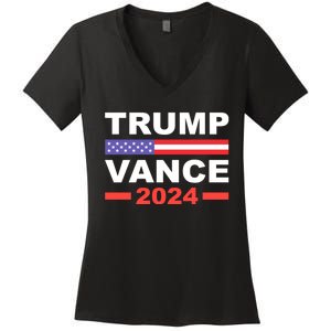 Trump Vance 2024 For President Vp Usa Election Patriotic Women's V-Neck T-Shirt