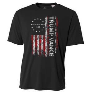 Trump Vance 2024 Us Flag Republican 2024 President Election Cooling Performance Crew T-Shirt