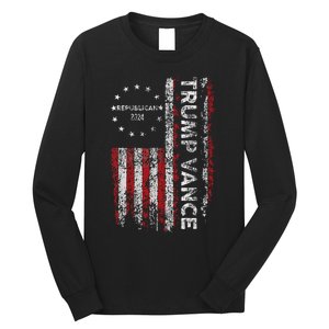 Trump Vance 2024 Us Flag Republican 2024 President Election Long Sleeve Shirt