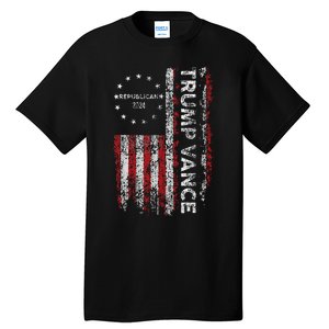 Trump Vance 2024 Us Flag Republican 2024 President Election Tall T-Shirt