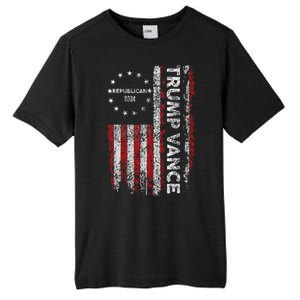 Trump Vance 2024 Us Flag Republican 2024 President Election Tall Fusion ChromaSoft Performance T-Shirt