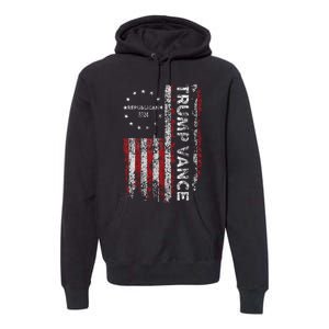 Trump Vance 2024 Us Flag Republican 2024 President Election Premium Hoodie