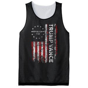 Trump Vance 2024 Us Flag Republican 2024 President Election Mesh Reversible Basketball Jersey Tank