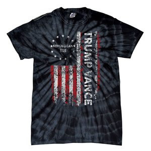 Trump Vance 2024 Us Flag Republican 2024 President Election Tie-Dye T-Shirt