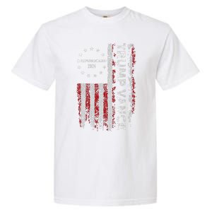 Trump Vance 2024 Us Flag Republican 2024 President Election Garment-Dyed Heavyweight T-Shirt