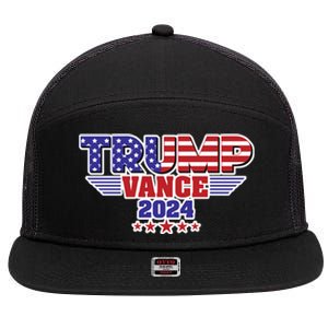 Trump Vance 2024 7 Panel Mesh Trucker Snapback Hat